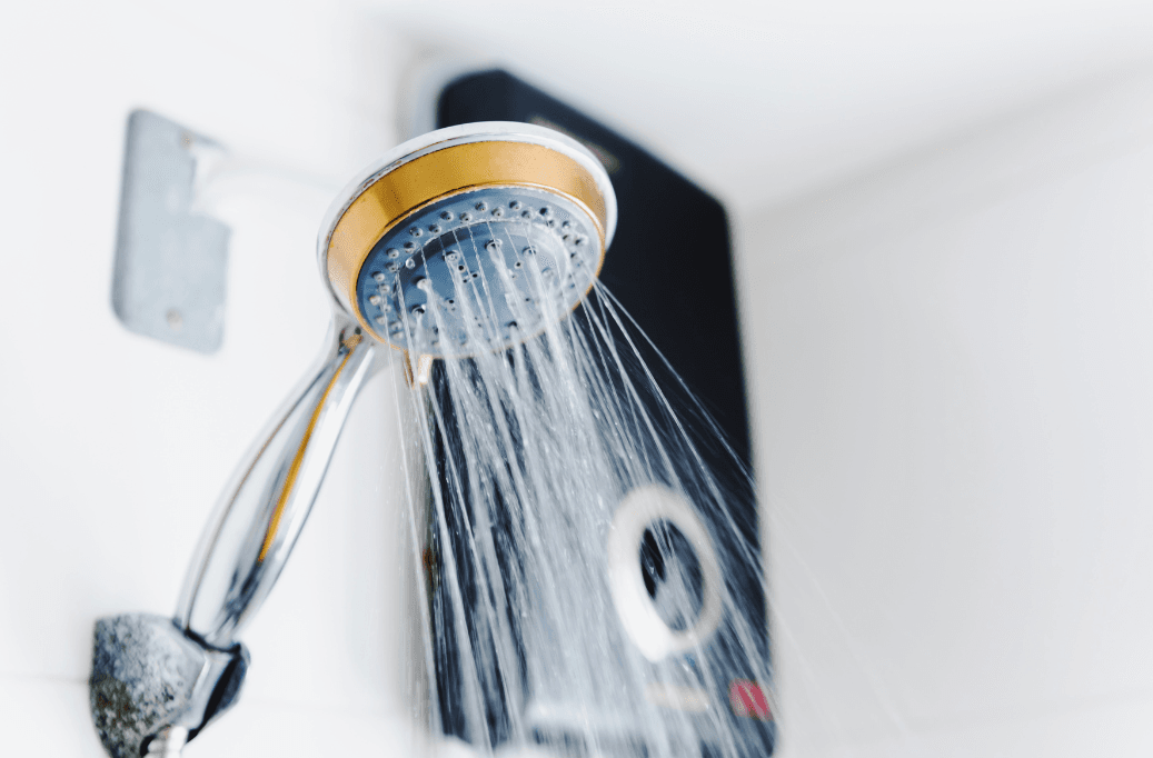 water coming out of a shower