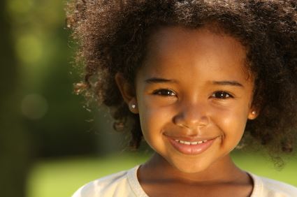 young girl smiling