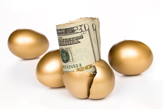 money coming out of a golden egg