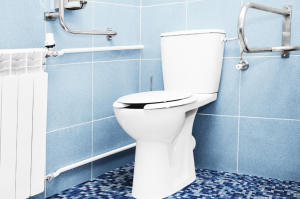 A taller bowl toilet with added height